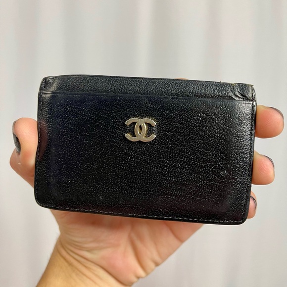 CHANEL | vY2K black leather ID case/cardholder (minor project/restoration piece) - Picture 1 of 7